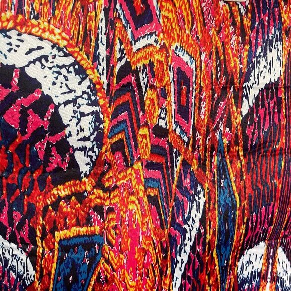 Bebe Women’s White Multicolored Peacock Design Large Beach Work School Tote Bag - Picture 4 of 9